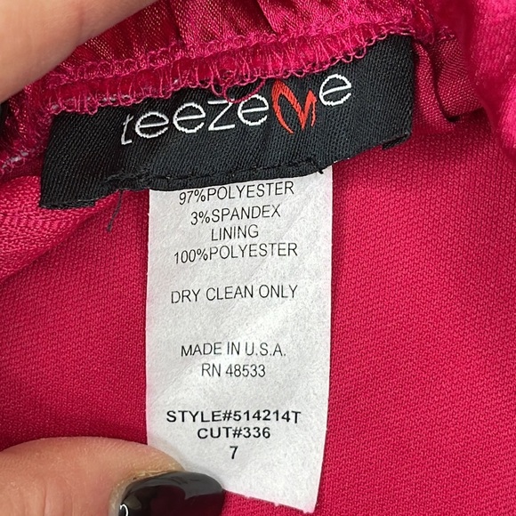 Teeze Me•Fuchsia Strapless Dress - Picture 9 of 10